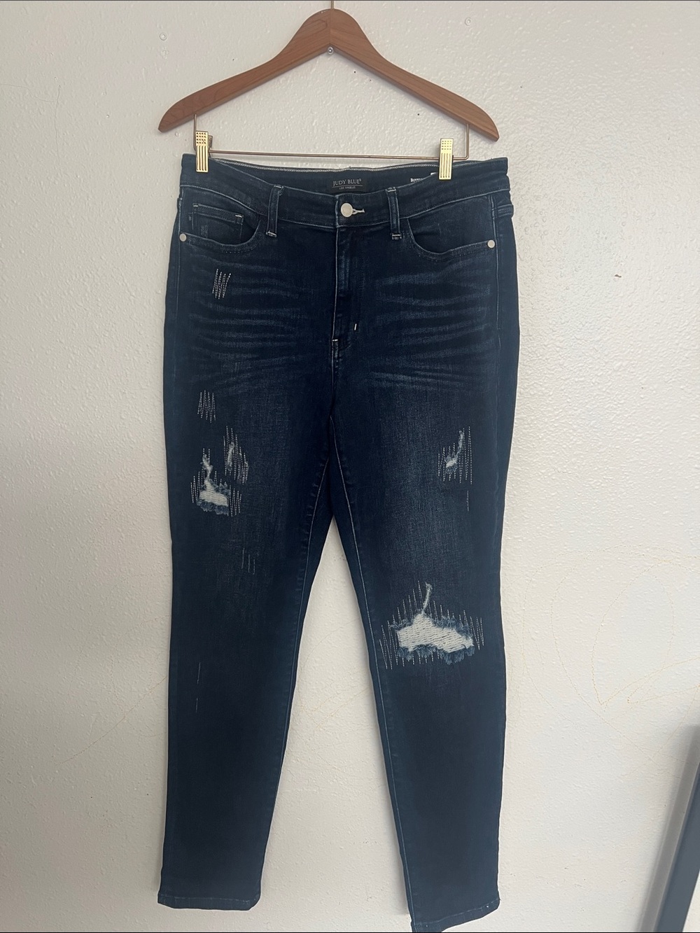 Judy Blue Dark Blue Distressed Skinny Jeans